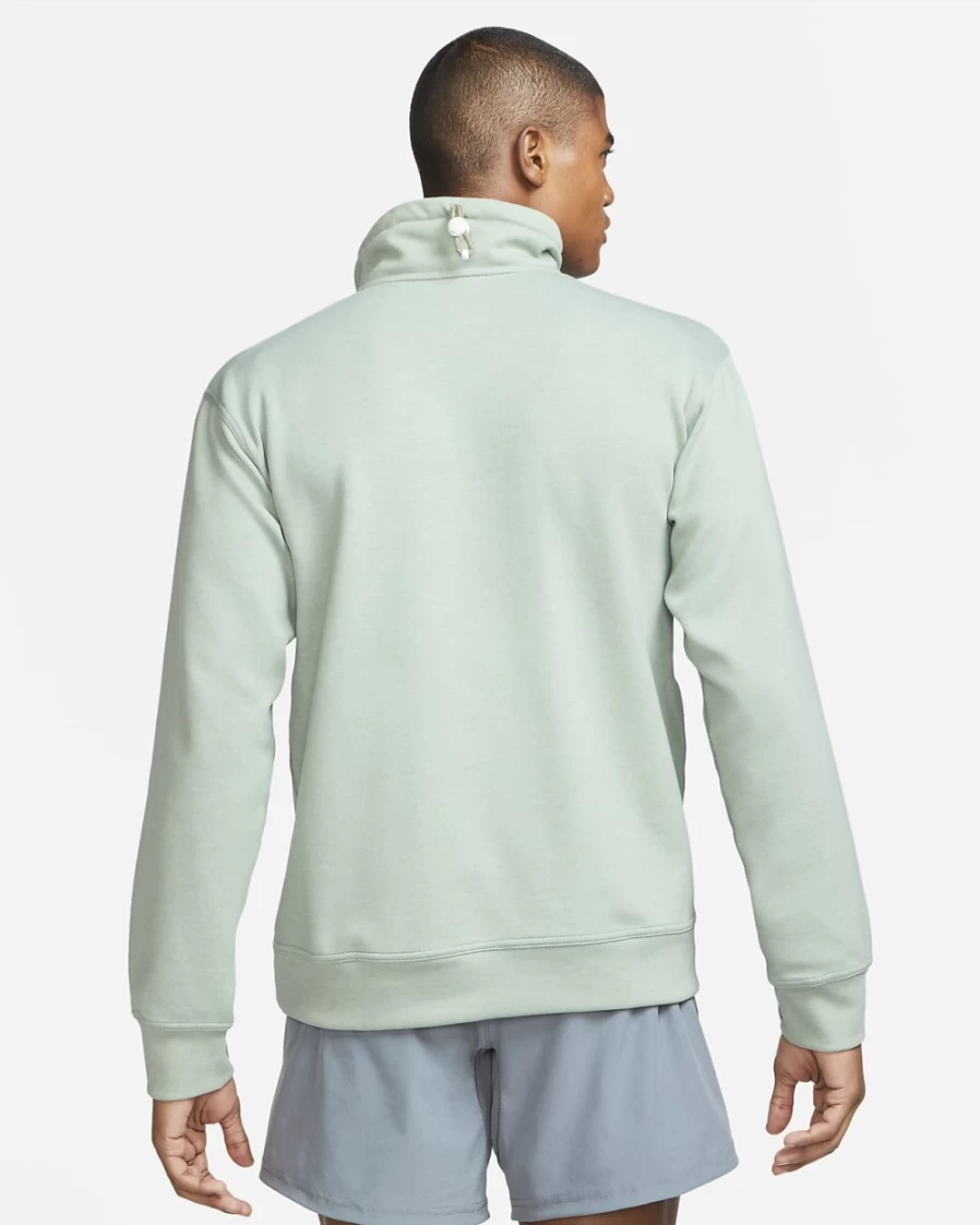 Nike Dri-FIT Men's Yoga Restore 1/4-Zip Top in Mica Green/Pure - Moisture-Wicking Workout Shirt