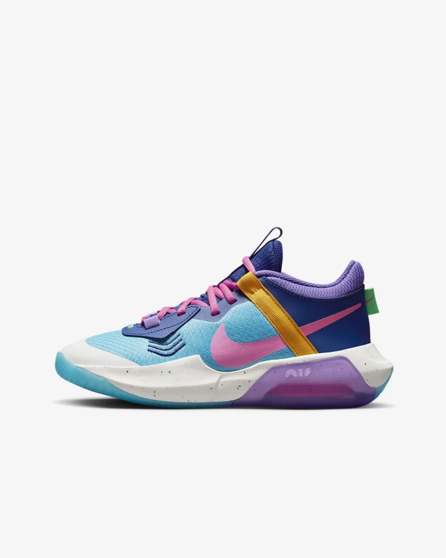Nike Air Zoom Crossover Big Kids' Basketball Shoes for Boys & Girls - Baltic Blue/Deep Royal Blue/University Gold/Pink Glow