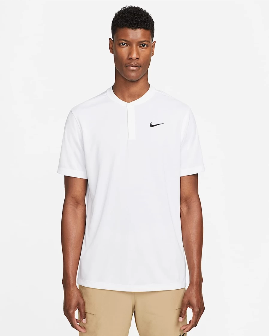 NikeCourt Dri-FIT Men's Tennis Polo Shirt - White/Black - Moisture-Wicking Performance Top
