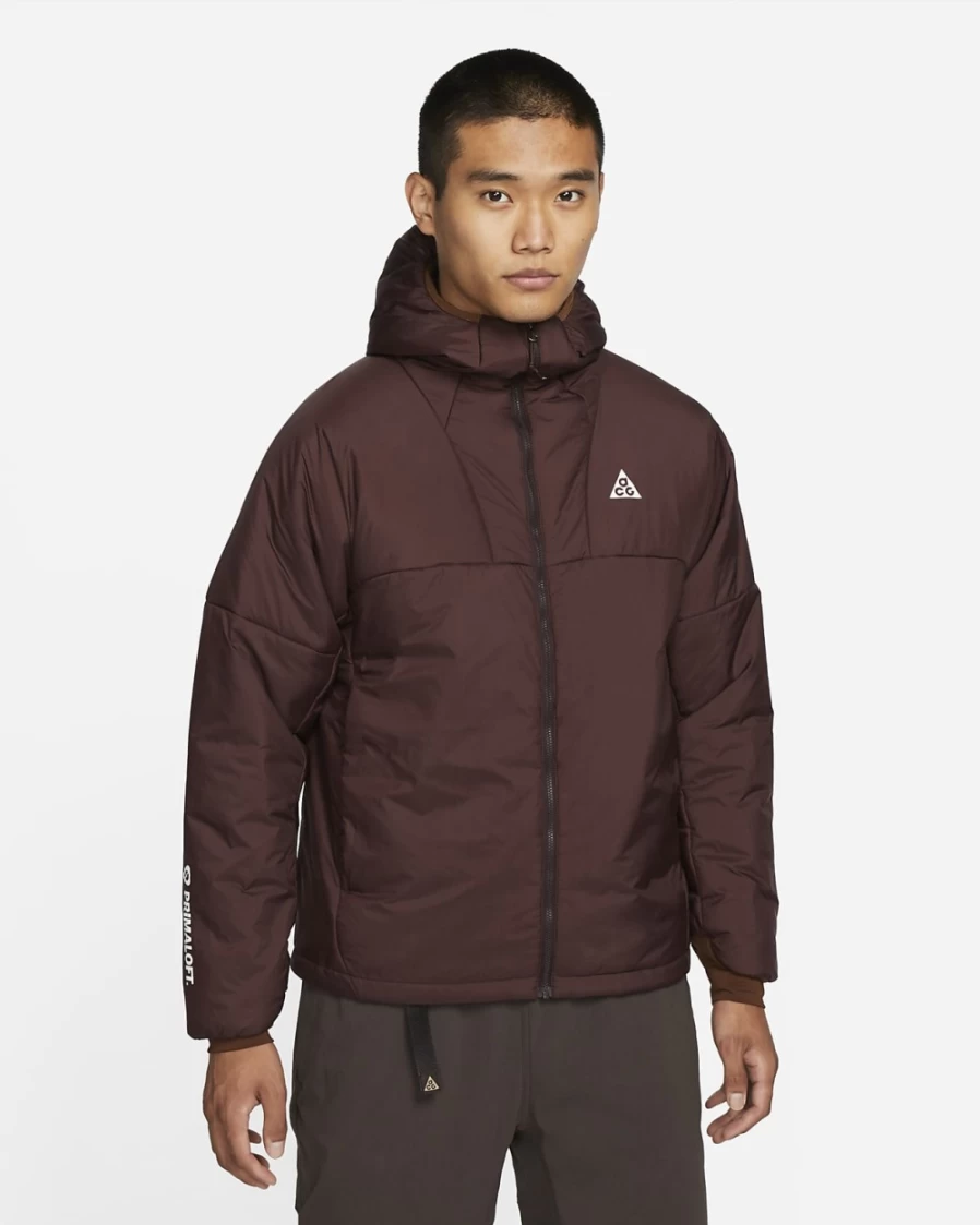 Nike ACG Therma-FIT ADV Men's Full-Zip Jacket - Brown Basalt/Cacao Wow/Summit White - Waterproof Hiking Coat for Outdoor Activities
