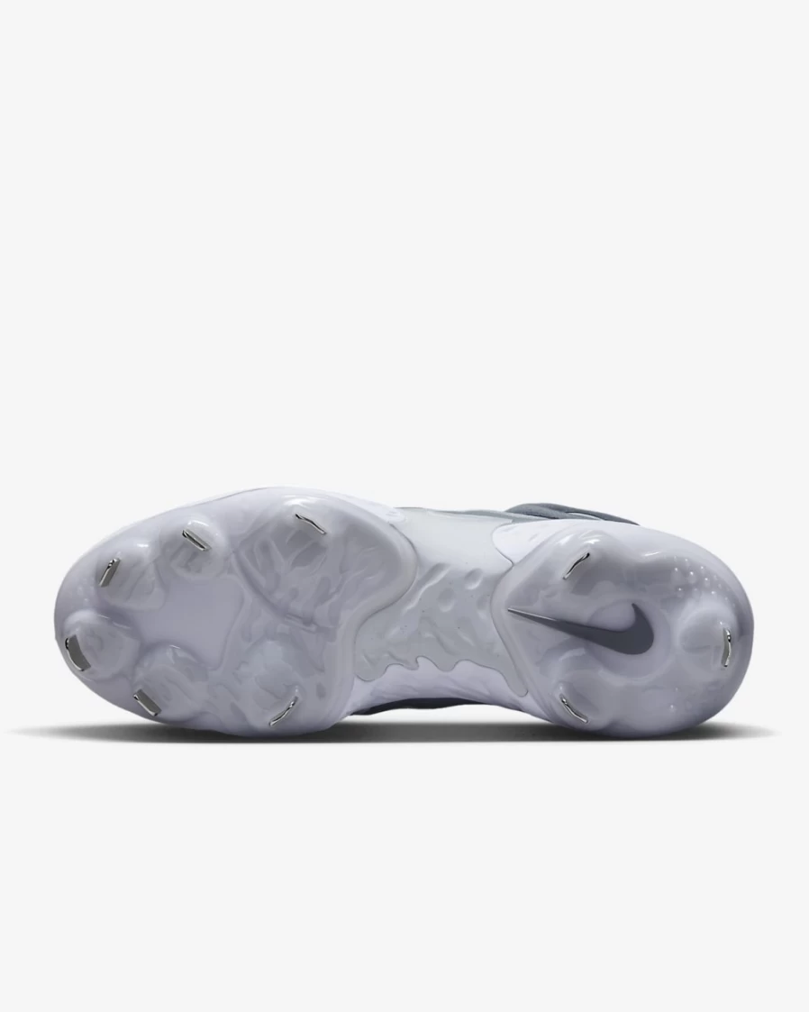Nike Alpha Huarache Elite 4 Mid Baseball Cleats for Men - Wolf Grey, Cool Grey, Pure Platinum, White