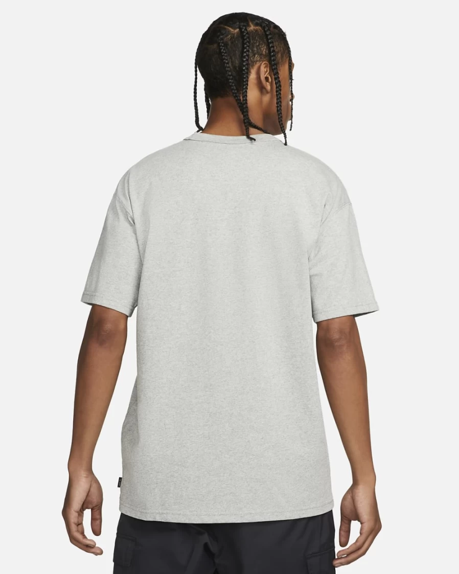 Nike Men's Dark Grey Heather Premium Essentials T-Shirt | Sportswear Casual Tee