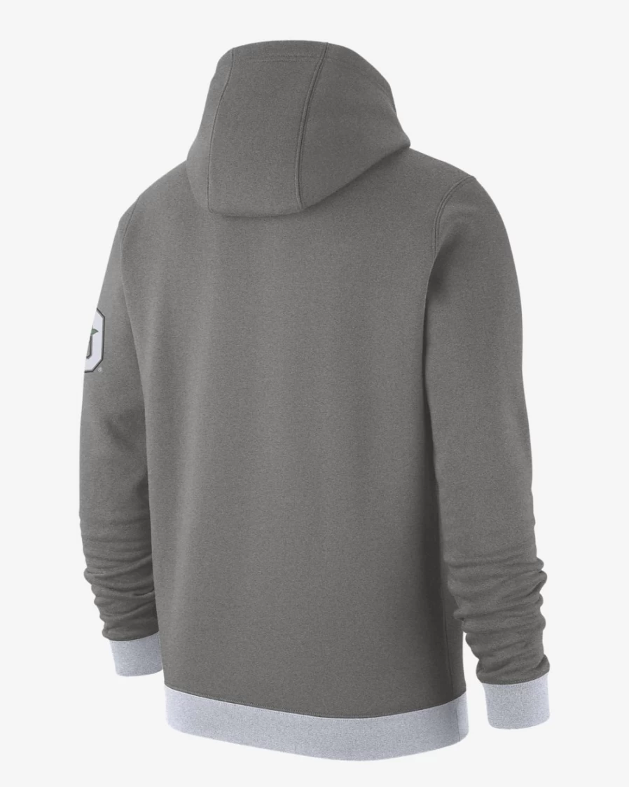 Nike Ohio State Buckeyes Men's Dark Grey Heather Fleece Hoodie Retro College Sweatshirt