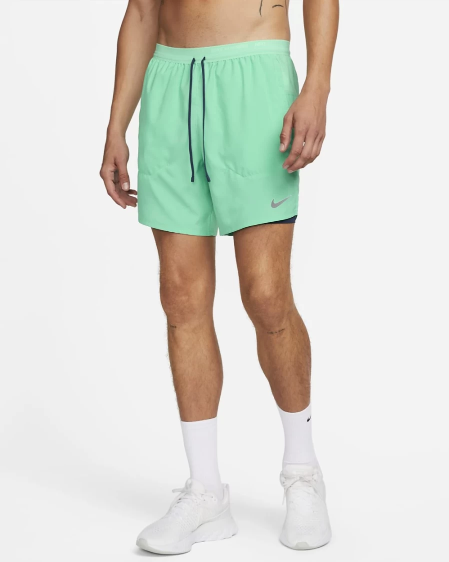 Nike Dri-FIT Stride Men's 7" 2-in-1 Running Shorts - Light Menta/Midnight Navy Athletic Training Shorts for Men