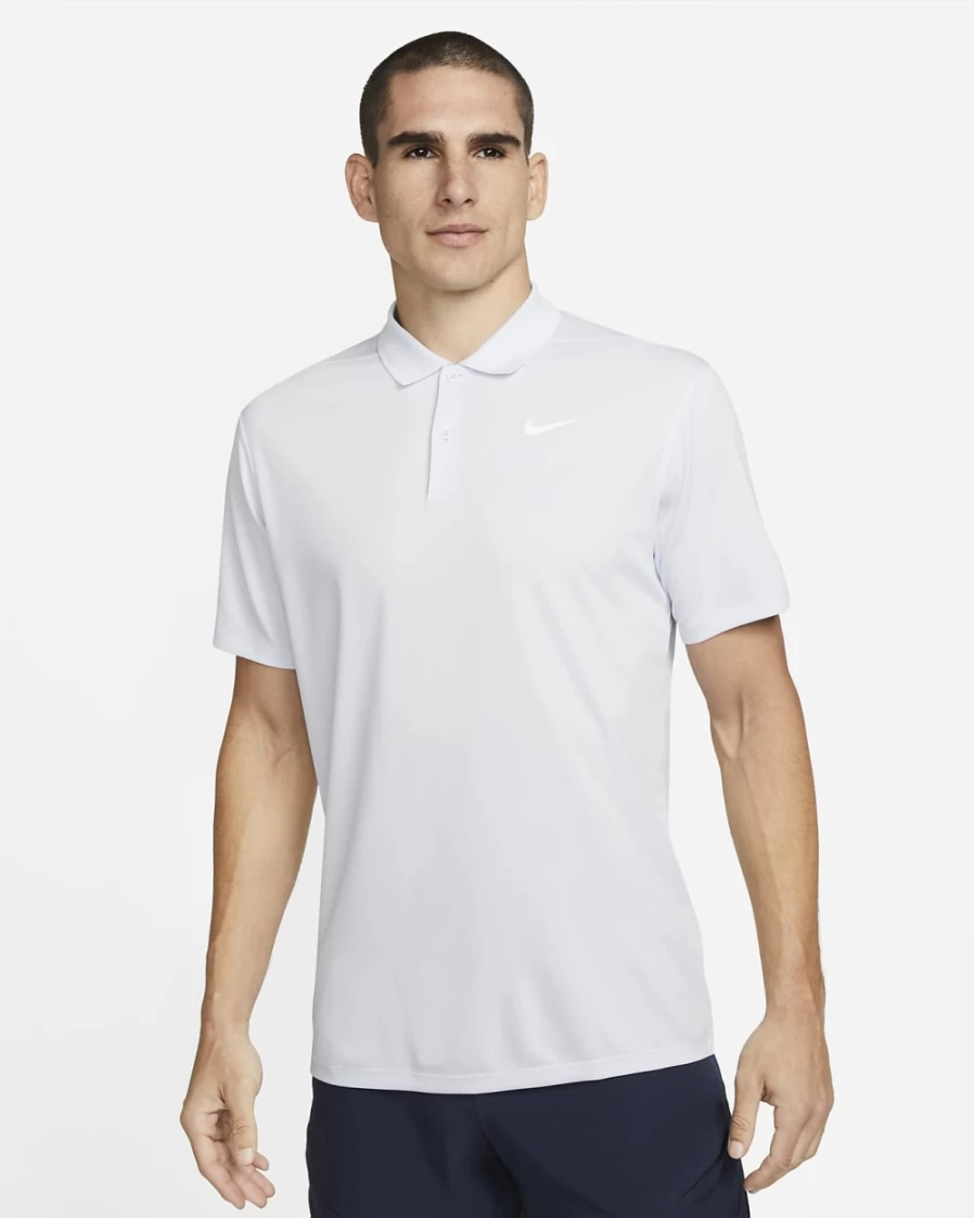 NikeCourt Dri-FIT Men's Tennis Polo Shirt - Football Grey/White, Moisture-Wicking Performance Top