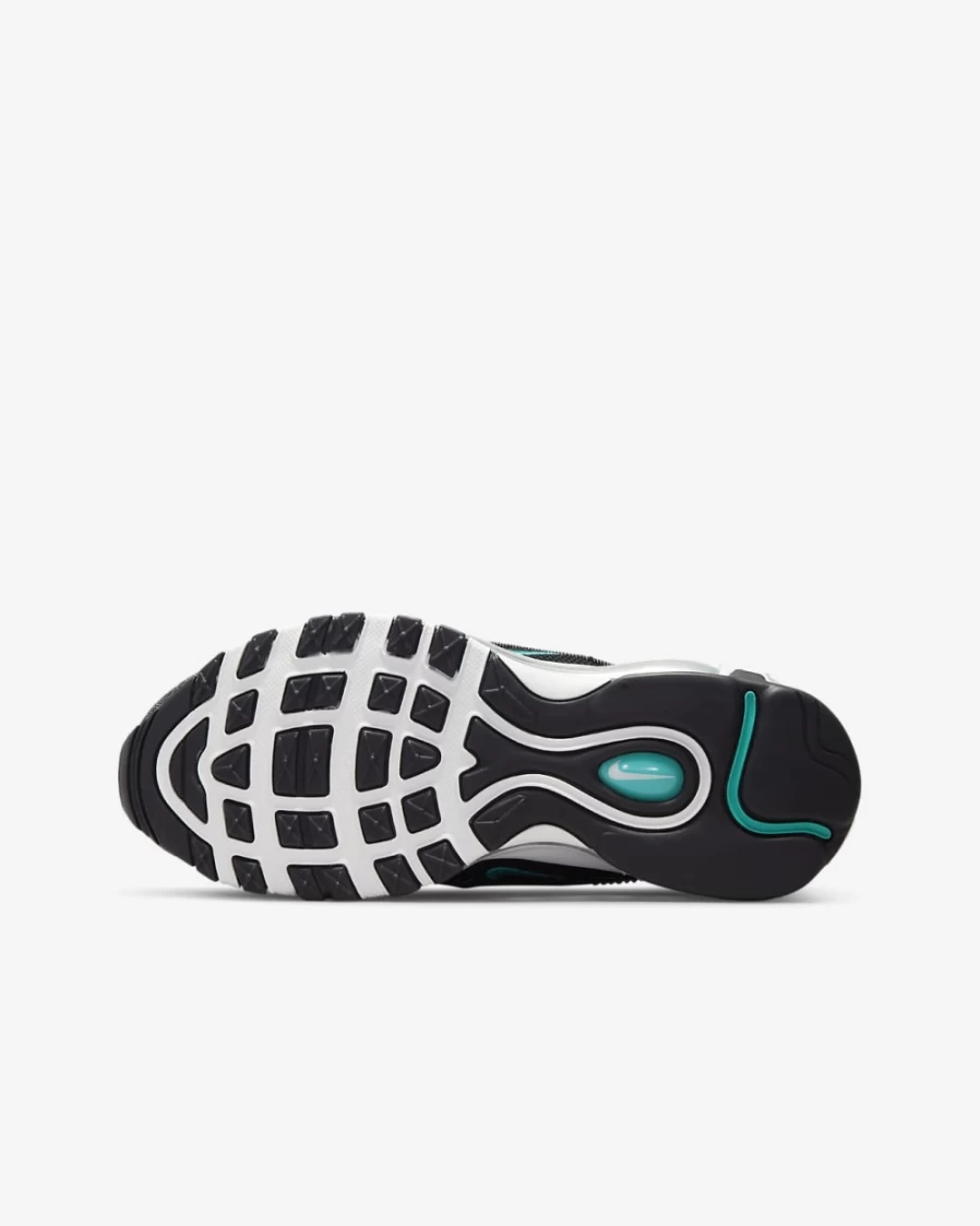 Nike Air Max 97 SE Big Kids' Sneakers - Black/Summit White/Sport Turquoise - Unisex Boys & Girls Running Shoes