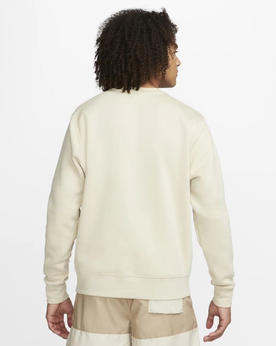 Nike Sportswear Club Fleece Crew Men's Sweatshirt - Rattan/White