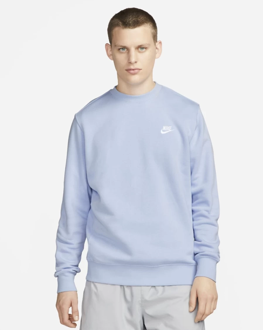 Nike Sportswear Club Fleece Crew for Men - Cobalt Bliss/White Pullover Sweatshirt