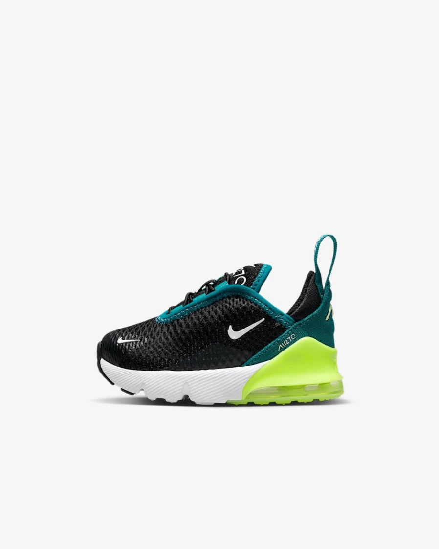 Nike Air Max 270 Toddler Shoes for Boys & Girls - Black/Bright Spruce/Barely Volt/White