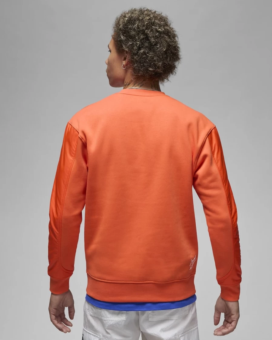 Nike Jordan Flight MVP Men's Fleece Crewneck Sweatshirt - Rush Orange/White