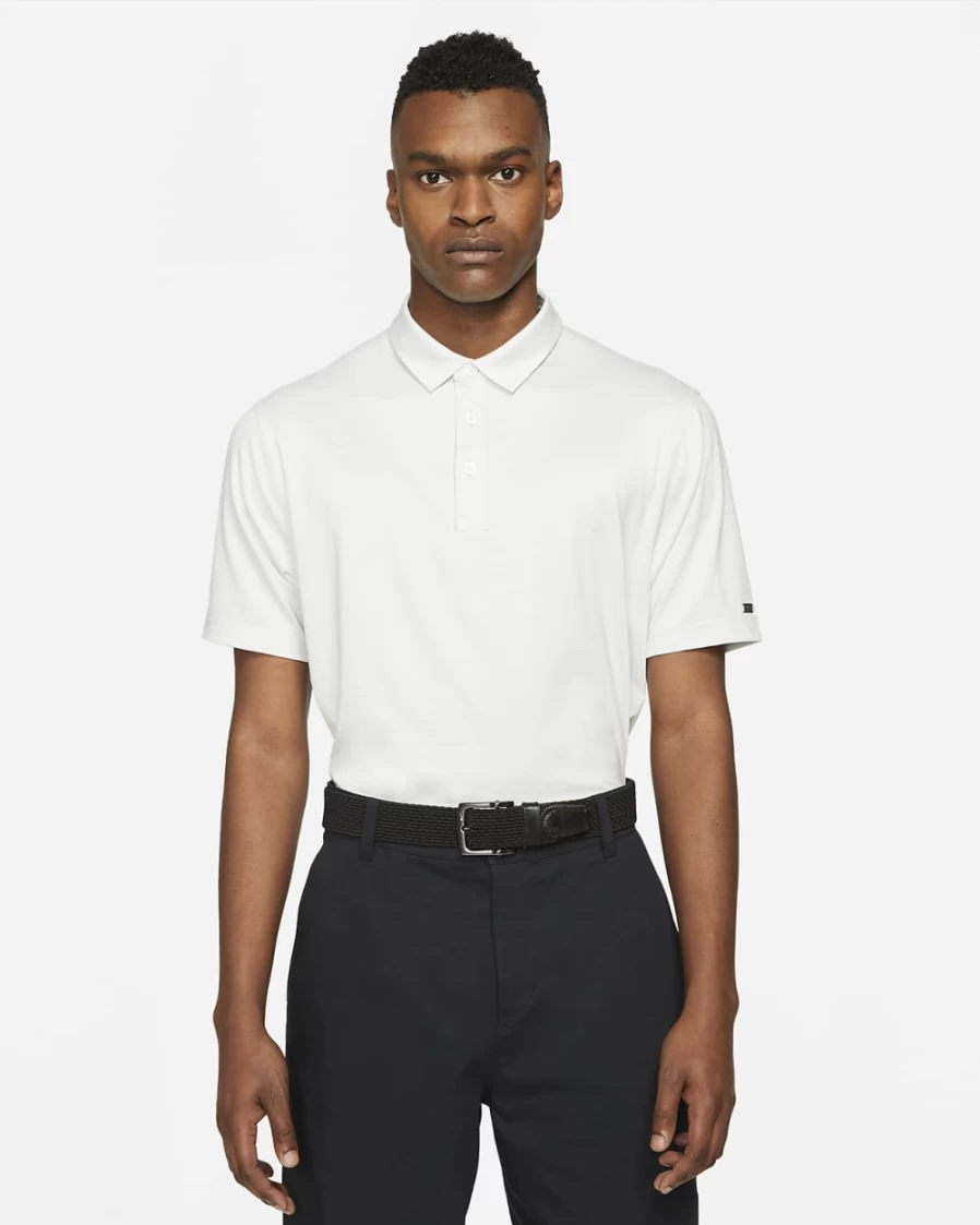 Nike Dri-FIT Player Men's Golf Polo Shirt - White/Photon Dust/Brushed Silver, Moisture-Wicking, Comfort Fit