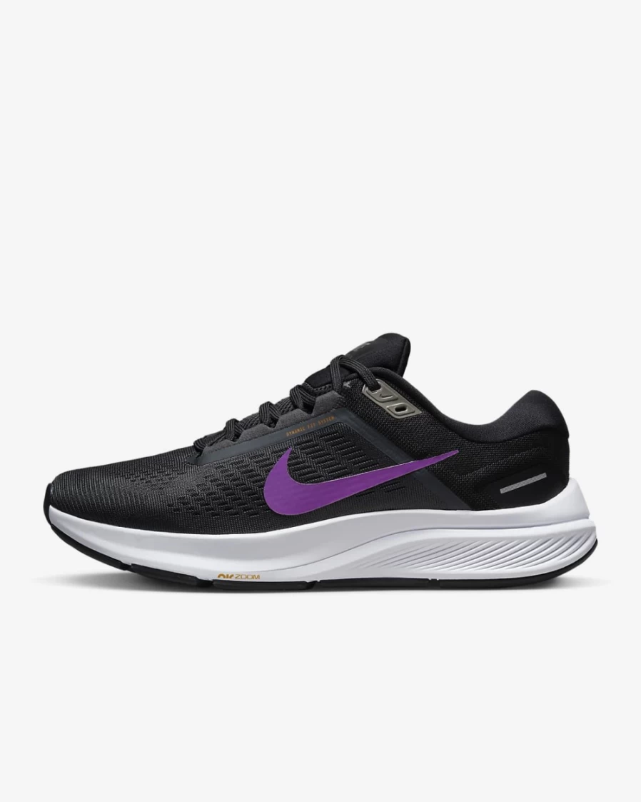 Nike Structure 24 Men's Road Running Shoes - Anthracite/Black/Metallic Pewter/Vivid Purple