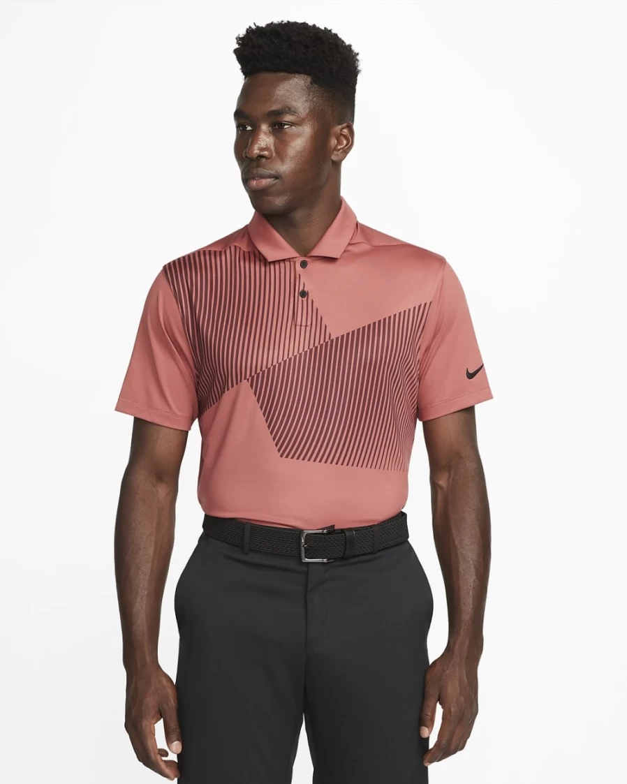 Nike Dri-FIT Vapor Men's Golf Polo - Moisture-Wicking Printed Shirt in Canyon Rust/Black
