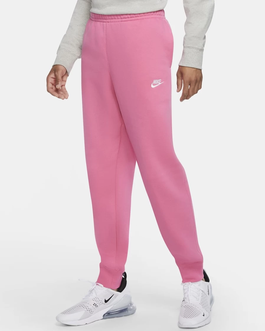 Nike Men's Sportswear Club Fleece Joggers - Pinksicle/White Casual Comfort Pants
