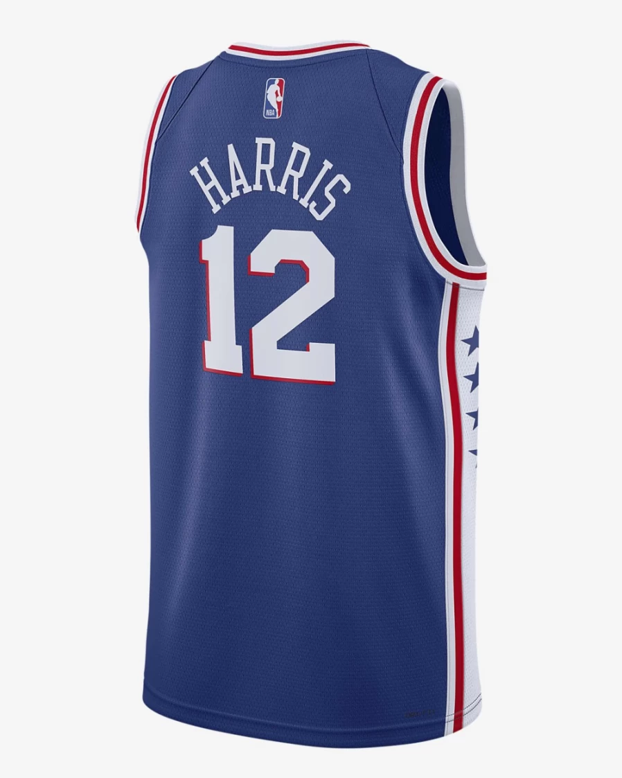 Nike Men's Philadelphia 76ers Icon Edition 2022/23 NBA Swingman Jersey - Rush Blue Dri-FIT Basketball Shirt