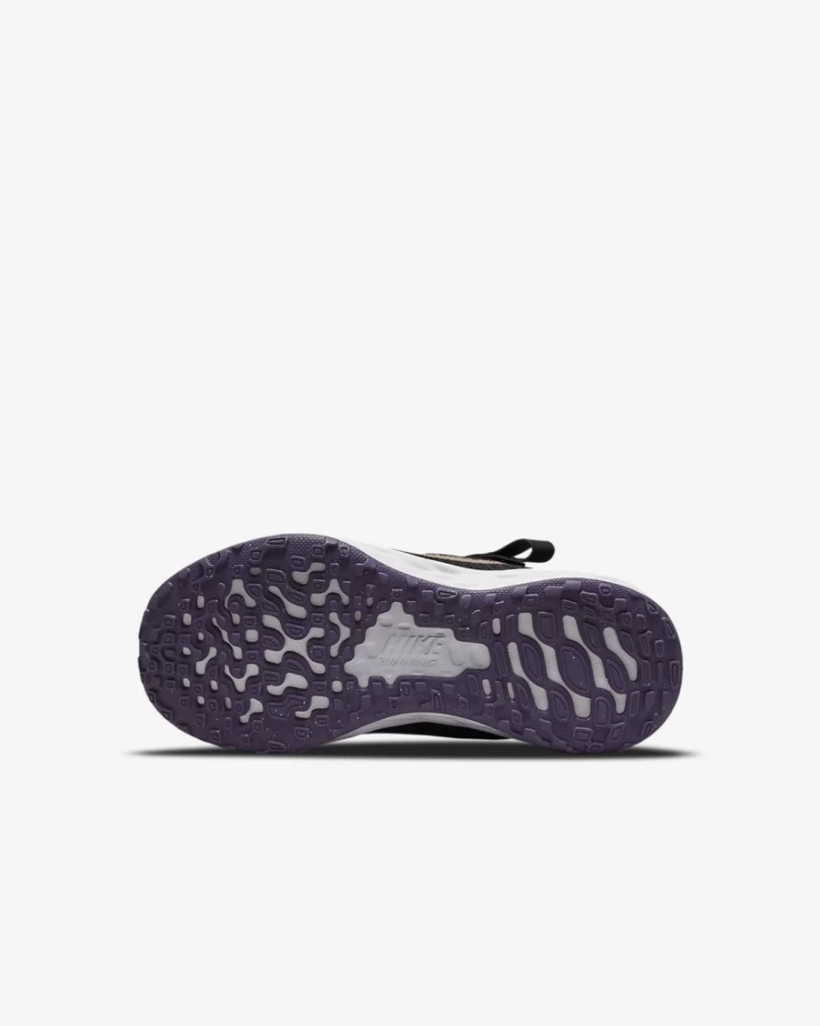 Nike Revolution 6 FlyEase Easy On/Off Kids' Shoes for Boys & Girls - Black/Mint Foam/Canyon Purple/Metallic Red Bronze