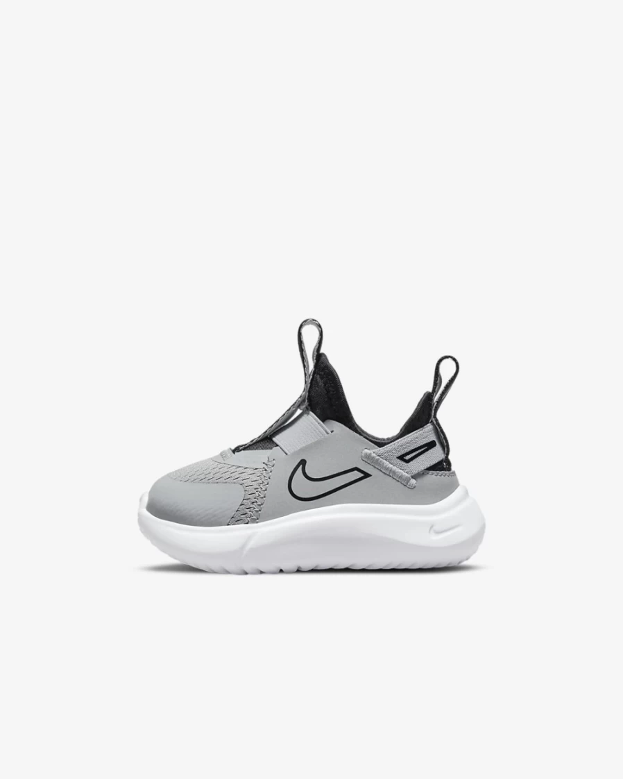 Nike Flex Plus Light Smoke Grey/White/Black Baby Toddler Shoes for Boys and Girls