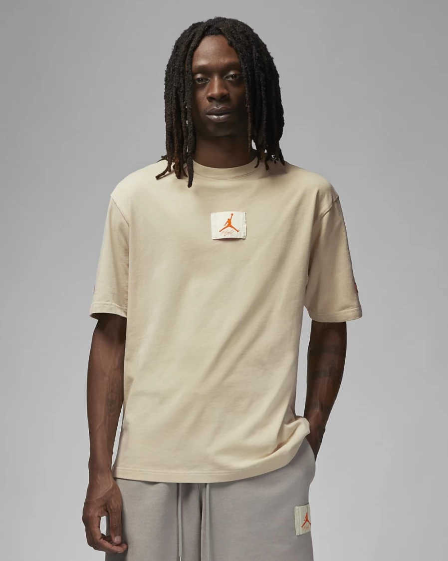 Nike Jordan Men's T-Shirt - Rattan/Total Orange Collaboration with Shelflife