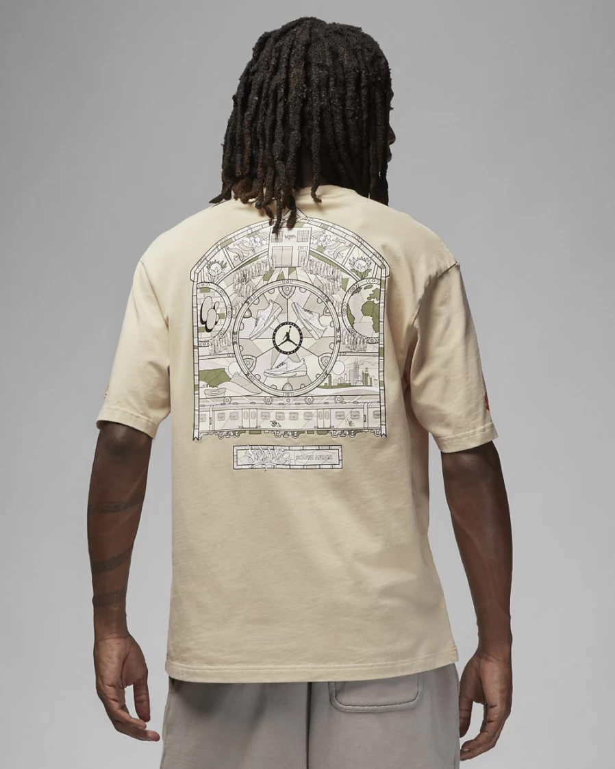 Nike Jordan Men's T-Shirt - Rattan/Total Orange Collaboration with Shelflife