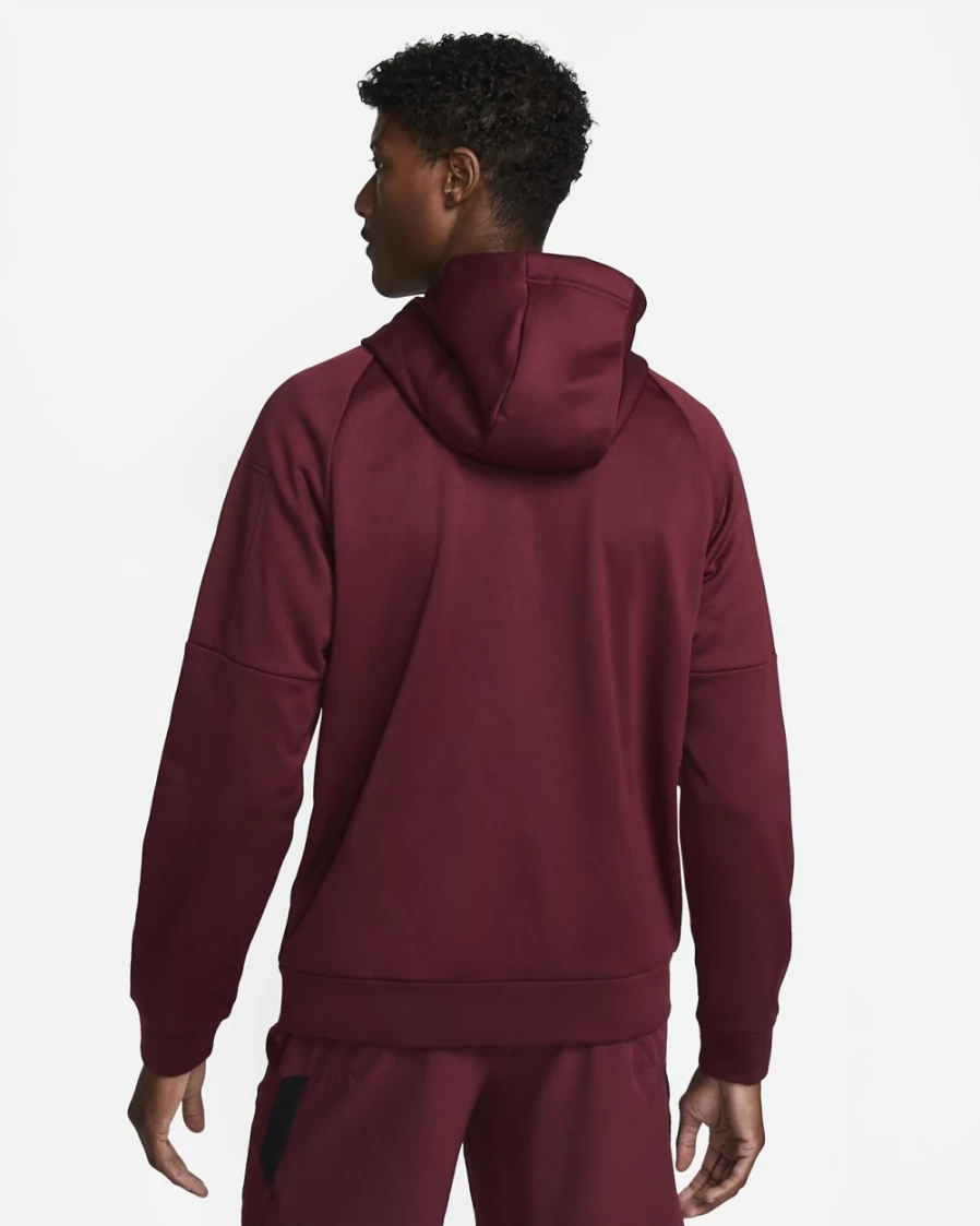 Nike Therma-FIT Men's Dark Beetroot Full-Zip Hoodie for Fitness & Training
