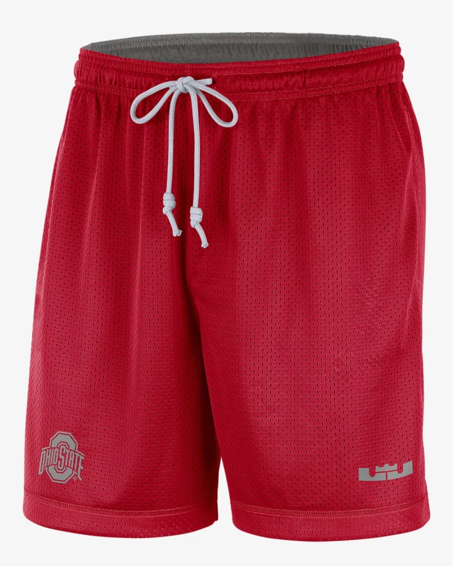 Nike Ohio State Men's Reversible Basketball Shorts - Dri-FIT, University Red/Dark Grey Heather