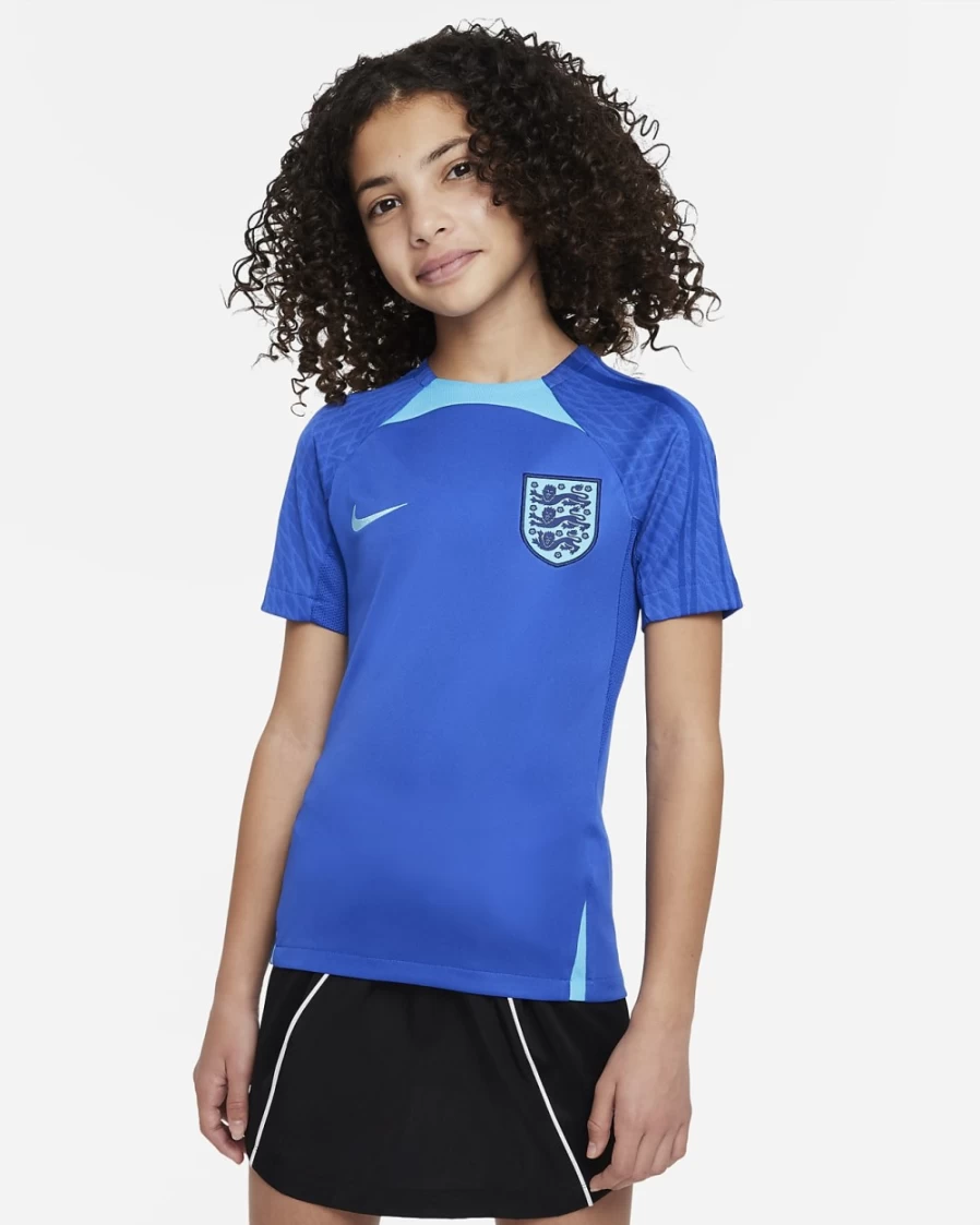 "Nike Dri-FIT England Strike Soccer Jersey for Kids - Game Royal/Blue Fury Short-Sleeve Top - Boys & Girls"