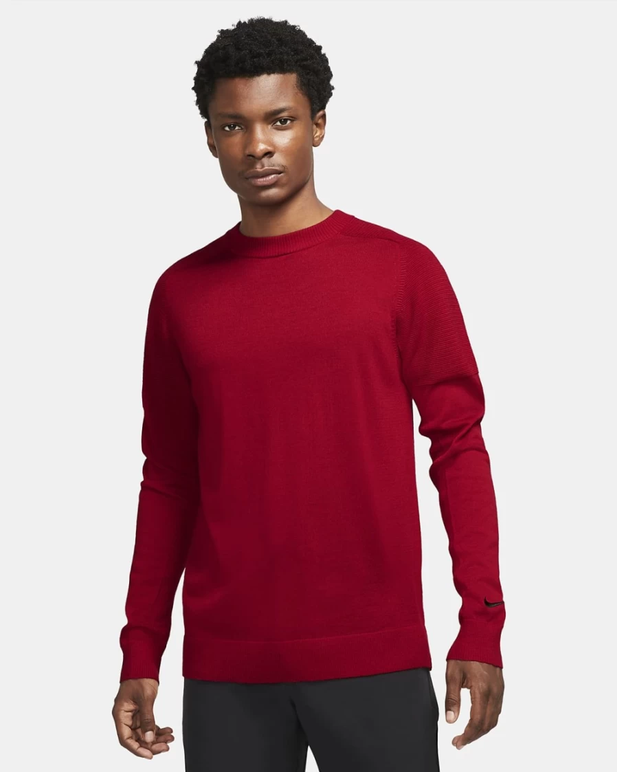 Nike Men's Gym Red & Black Tiger Woods Signature Knit Golf Sweater