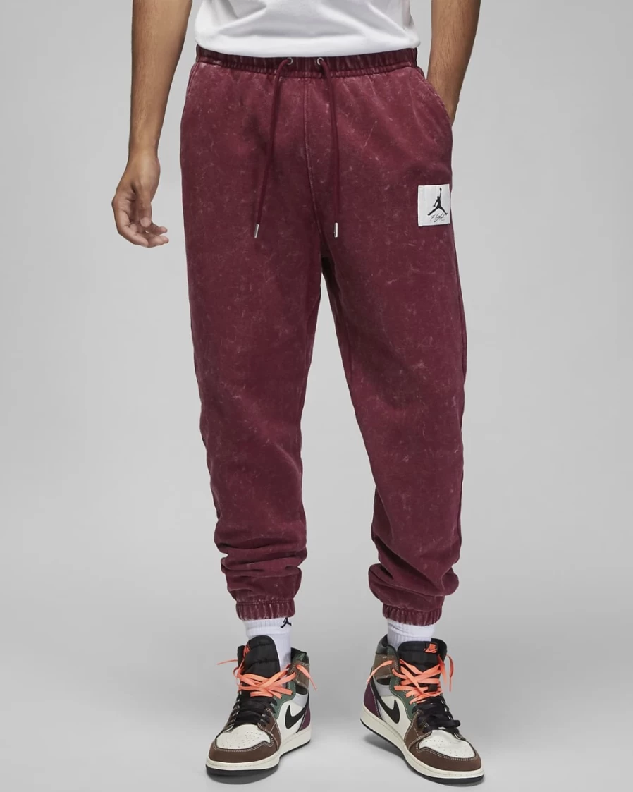 Nike Jordan Flight Fleece Men's Washed Pants - Cherrywood Red