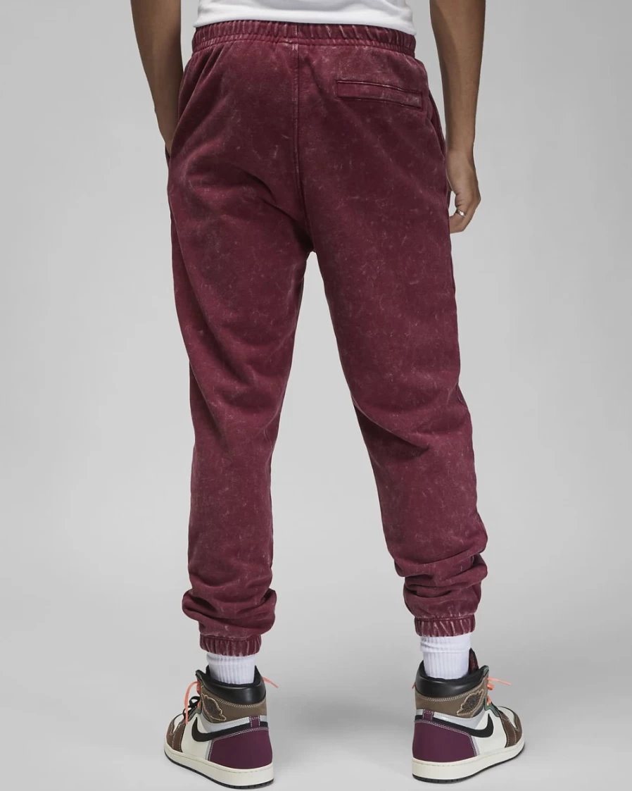 Nike Jordan Flight Fleece Men's Washed Pants - Cherrywood Red, Comfortable Casual Joggers for Men