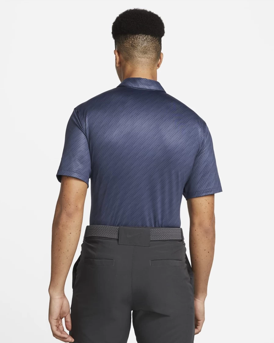 Nike Dri-FIT Vapor Men's Golf Polo - Thunder Blue/Black Striped Performance Shirt