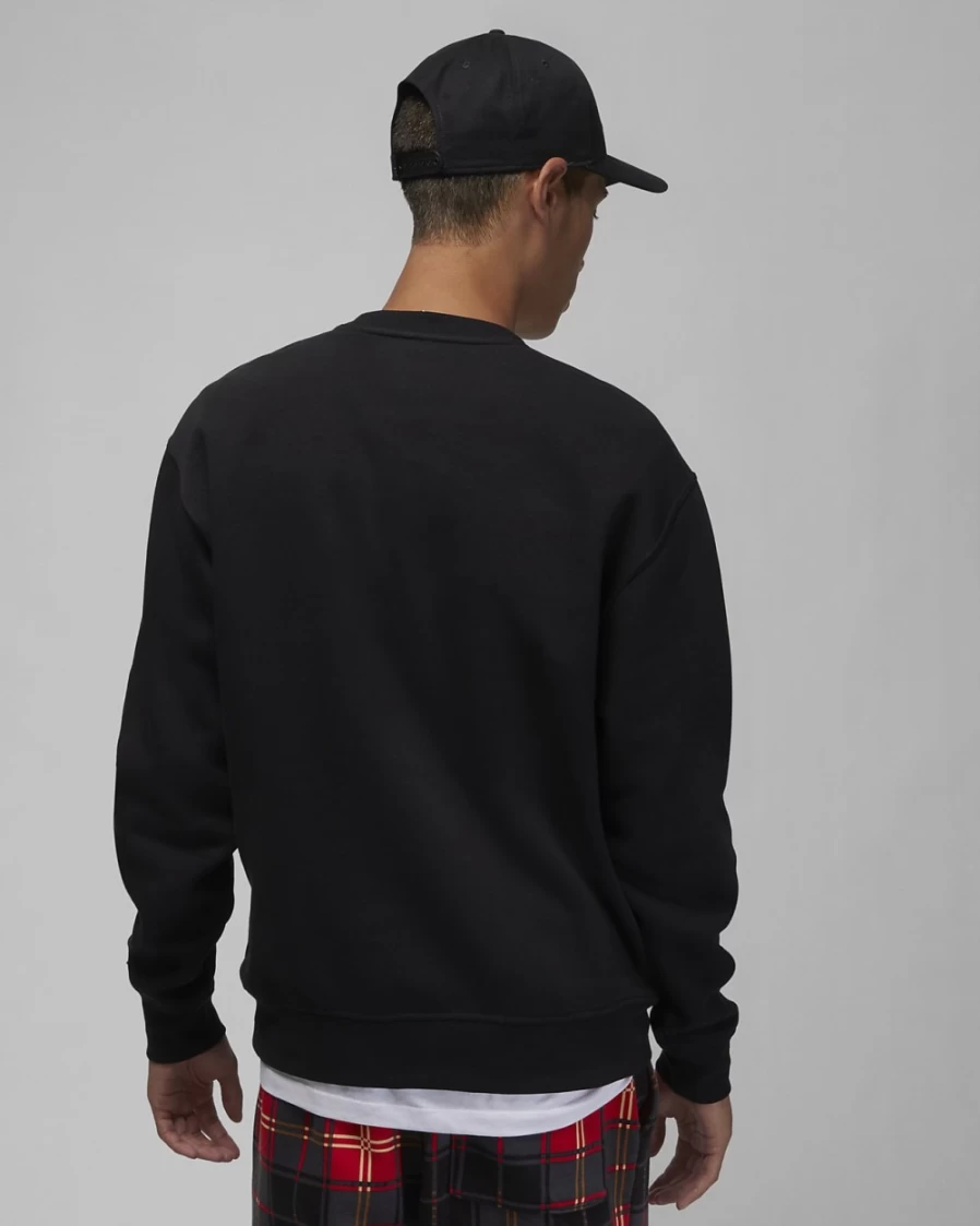 Nike Jordan Essential Holiday Fleece Crew Sweatshirt for Men in Black/Rattan