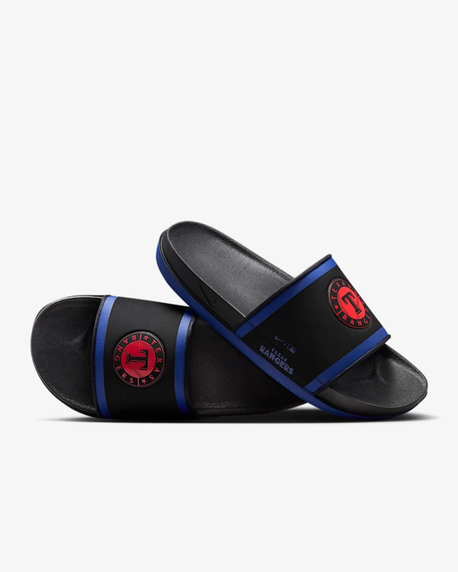 Nike Offcourt Slide for Men - MLB Texas Rangers Edition - Black/Deep Royal Blue/Sport Red