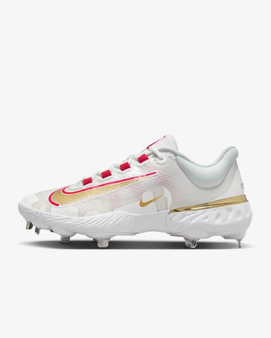 Nike Alpha Huarache Elite 4 Low Men's Baseball Cleats - Summit White/White/Bright Crimson