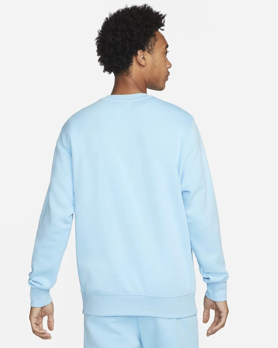 Nike Club Fleece Crew Men's Sweatshirt - Blue Chill/White | Sportswear Essentials