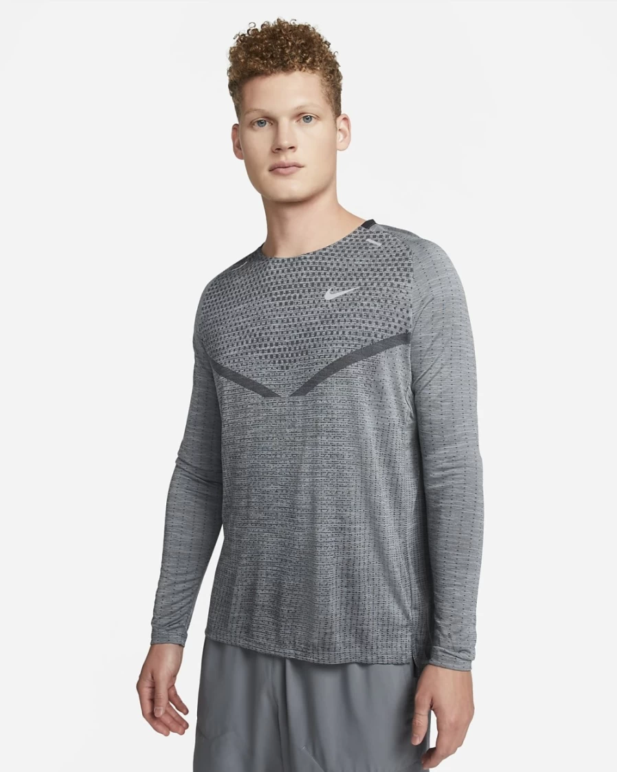 Nike Men's Dri-FIT ADV Techknit Ultra Long-Sleeve Running Top - Black/Smoke Grey