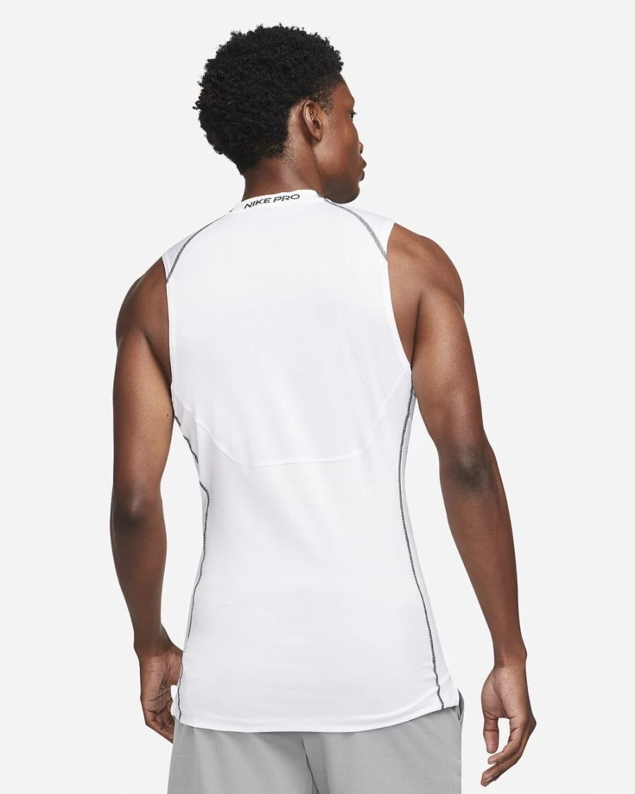 Nike Pro Dri-FIT Men's Sleeveless Training Top - White/Black/Black - Moisture-Wicking Performance Shirt