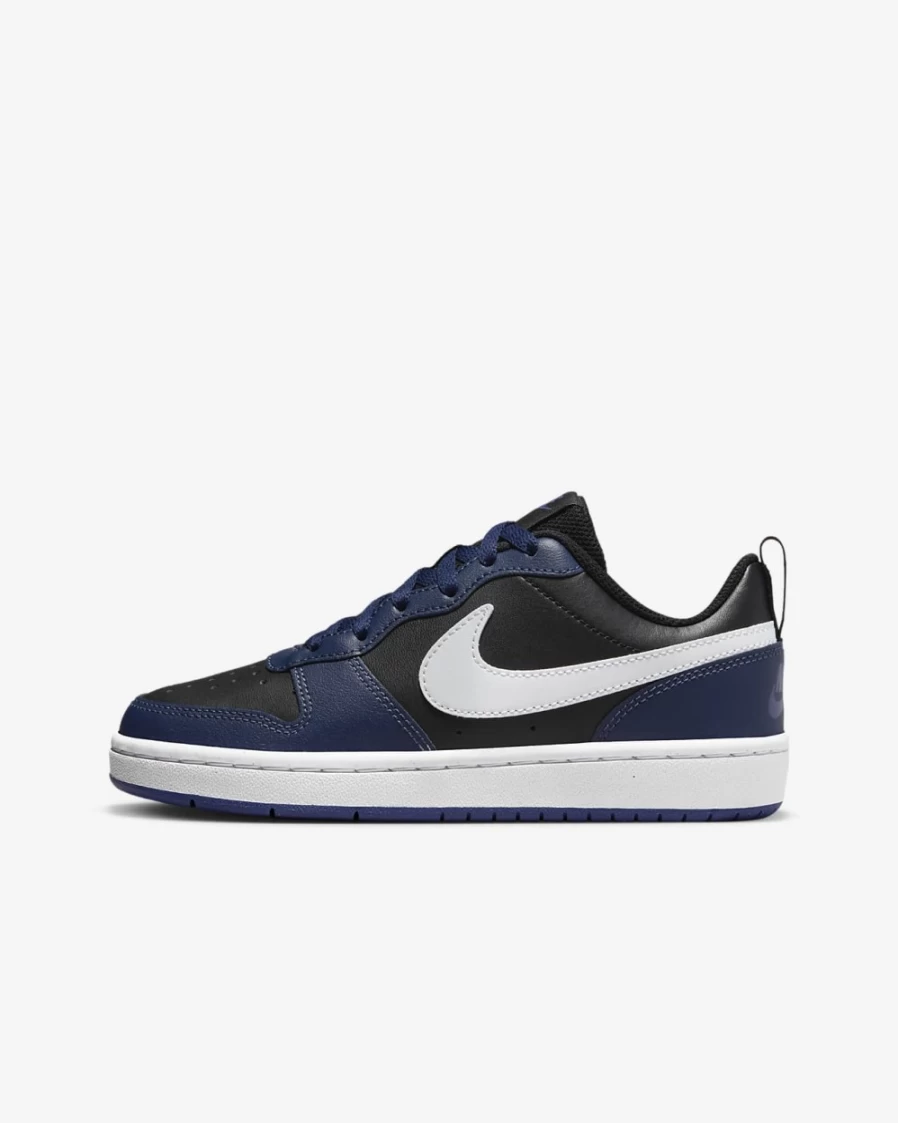 Nike Court Borough Low 2 Big Kids' Sneakers - Midnight Navy/Black/Dark Purple Dust/White - Boys & Girls Athletic Shoes