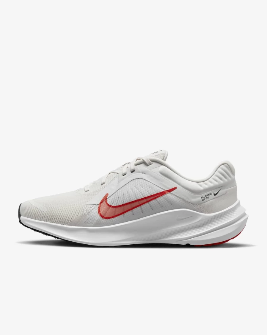 Nike Quest 5 Men's Road Running Shoes - Platinum Tint/White/Black/Light Crimson