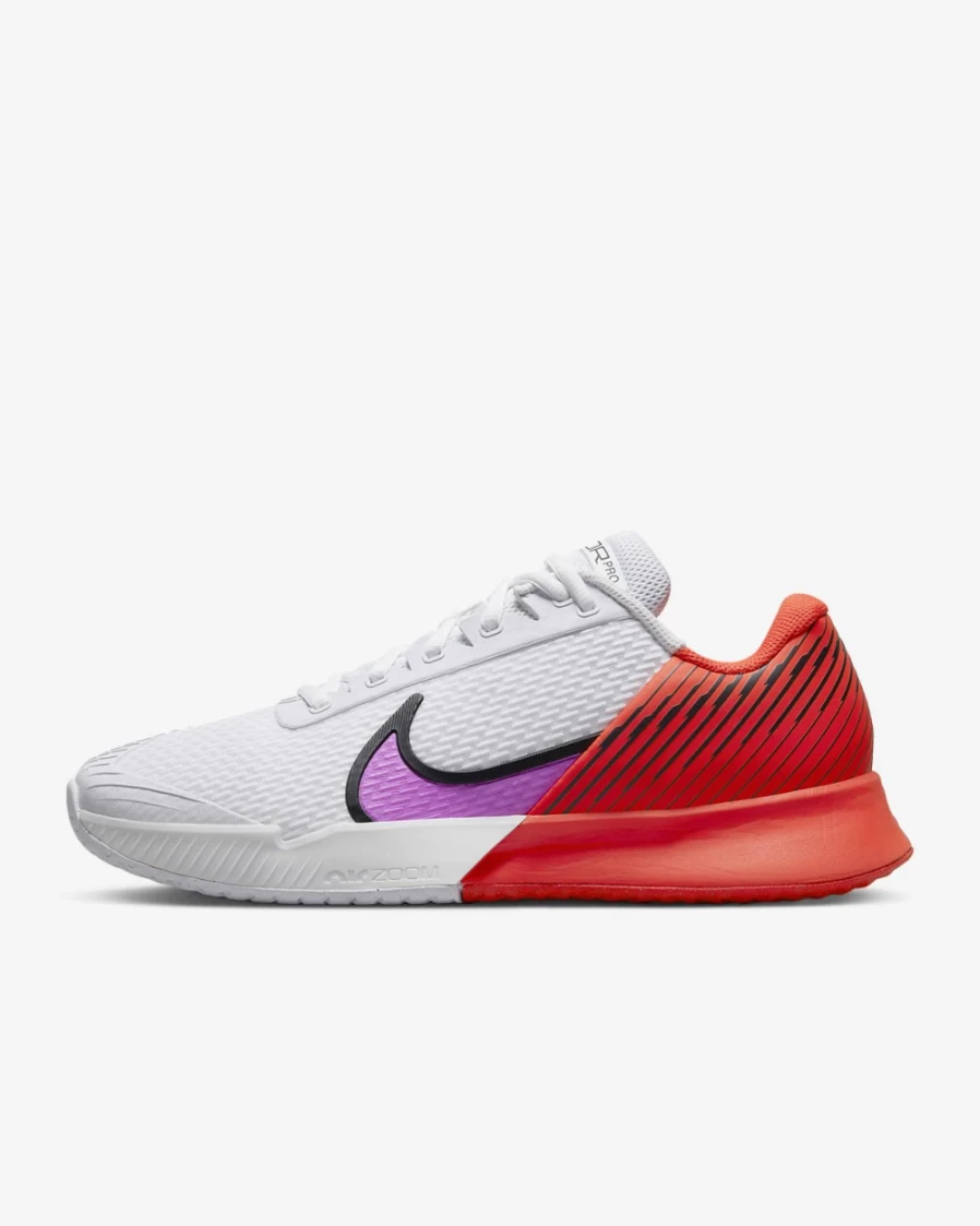 NikeCourt Air Zoom Vapor Pro 2 Men's Tennis Shoes - White/Picante Red/Black/Fuchsia Dream for Hard Court