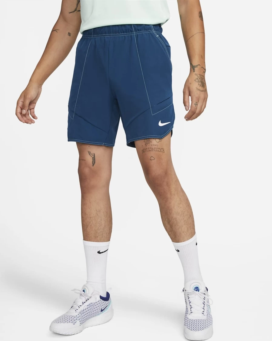 NikeCourt Dri-FIT Advantage Men's 7" Tennis Shorts - Valerian Blue/White - Breathable Quick-Dry Fabric