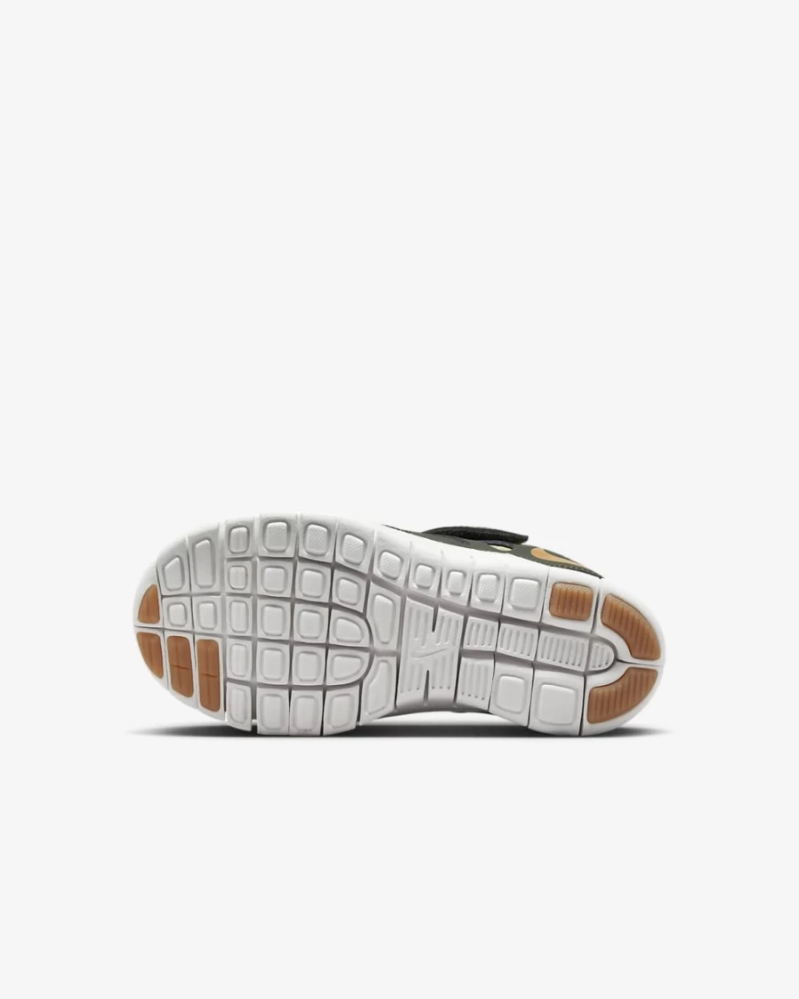 Nike Free Run 2 Little Kids' Running Shoes for Boys & Girls - Oil Green/Sequoia/Wheat Gold/Monarch