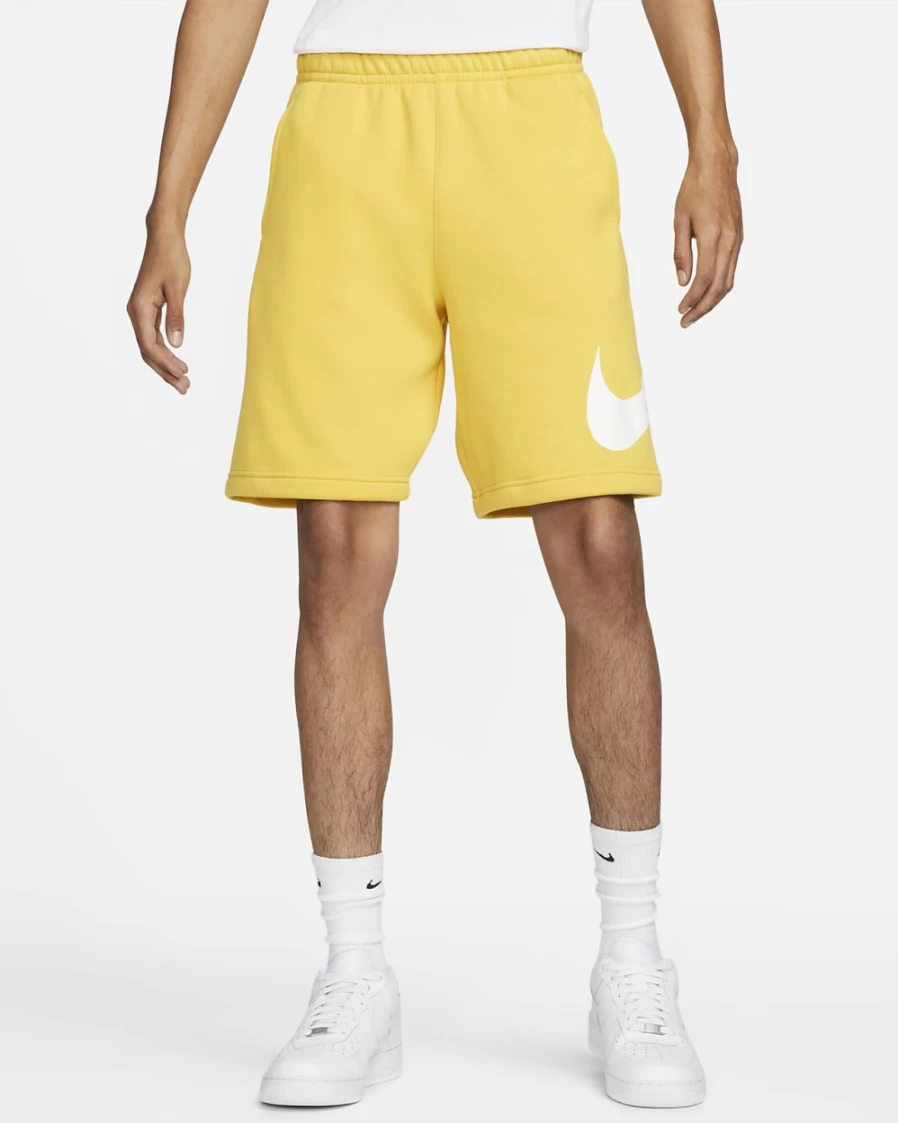 Nike Men's Vivid Sulfur Graphic Shorts - Sportswear Club Fleece Casual Athletic Shorts