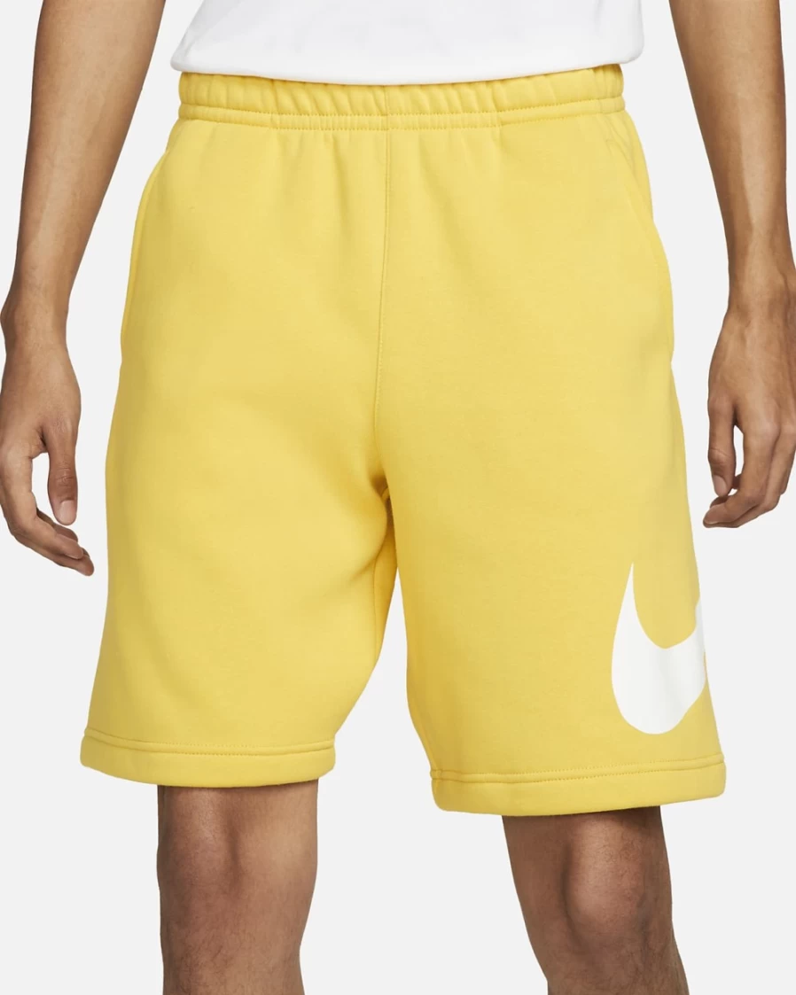 Nike Men's Vivid Sulfur Graphic Shorts - Sportswear Club Fleece Casual Athletic Shorts