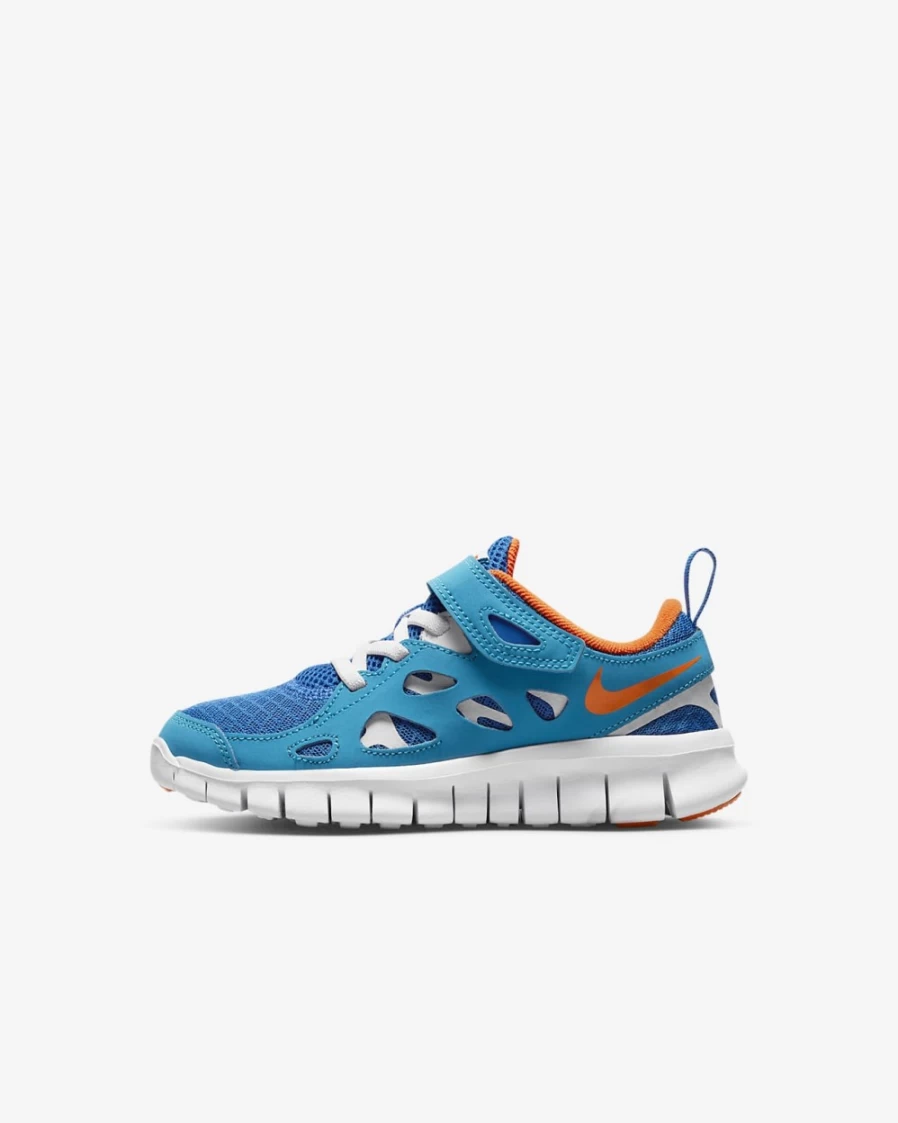 Nike Free Run 2 Little Kids' Running Shoes - Laser Blue/Game Royal/White/Safety Orange - Boys & Girls