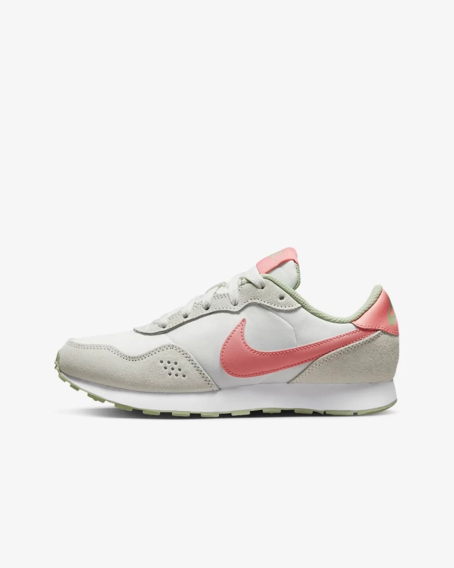 Nike MD Valiant Big Kids' Sneakers in Summit White, Honeydew & Pink Gaze for Boys and Girls