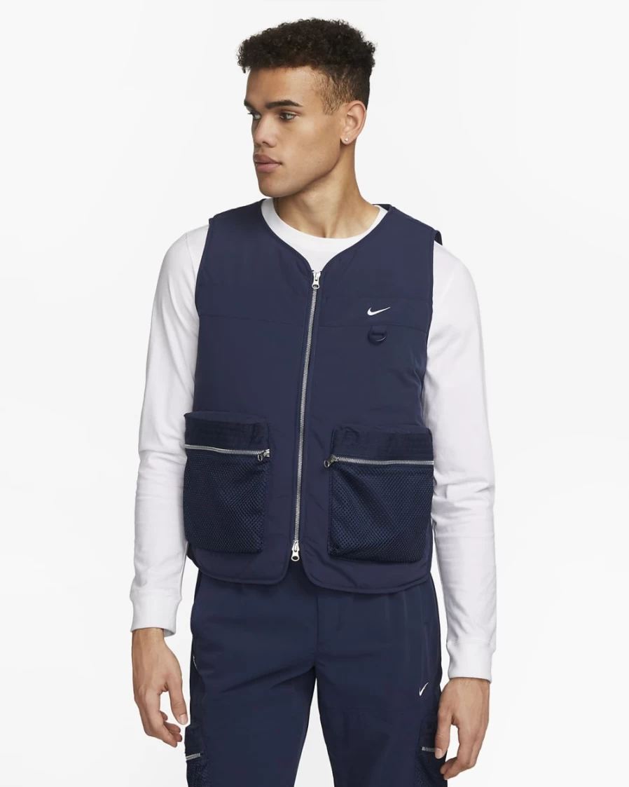 Nike Men's Midnight Navy/White Full-Zip Premium Basketball Vest