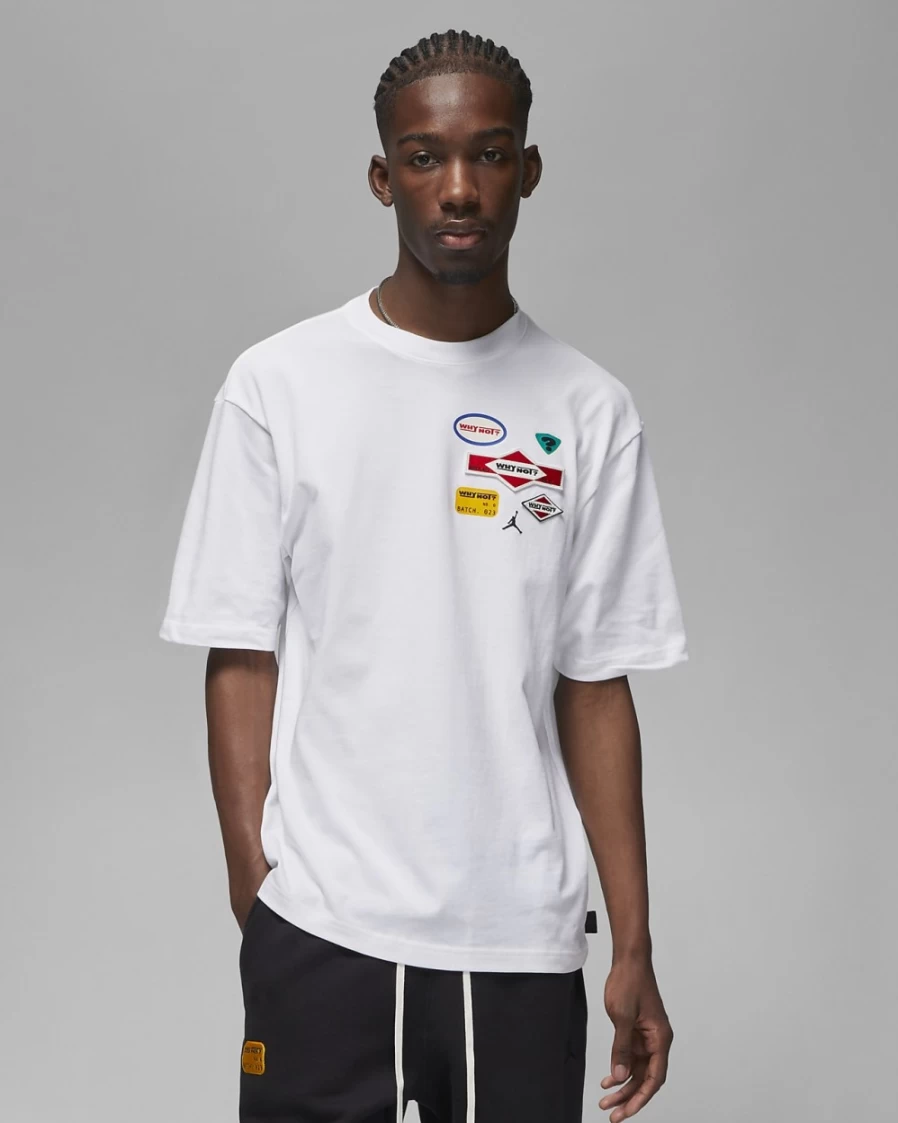 Nike Jordan Why Not? Men's White T-Shirt - Official Logo Tee for Men