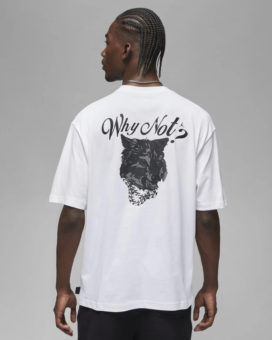 Nike Jordan Why Not? Men's White T-Shirt - Official Logo Tee for Men