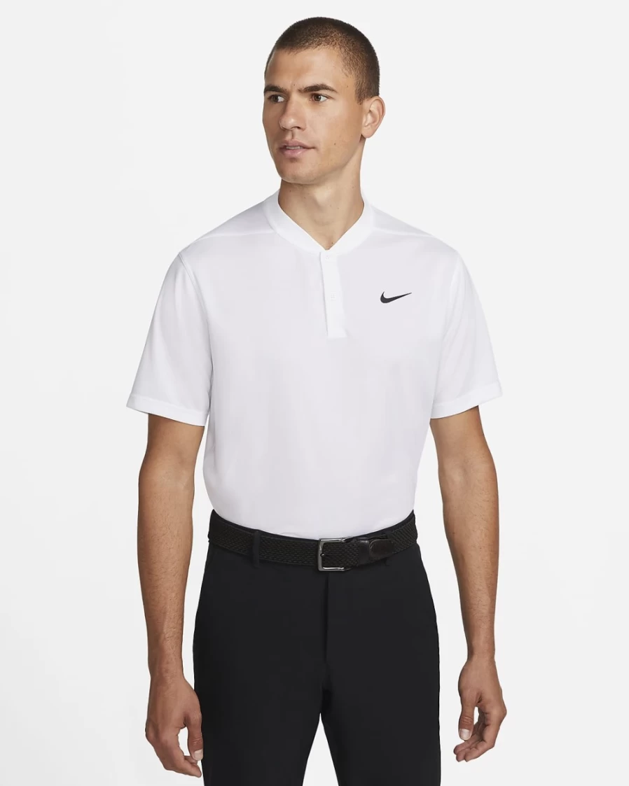 Nike Dri-FIT Victory Men's Golf Polo Shirt - White/Black, Moisture-Wicking, Breathable Performance Top for Men