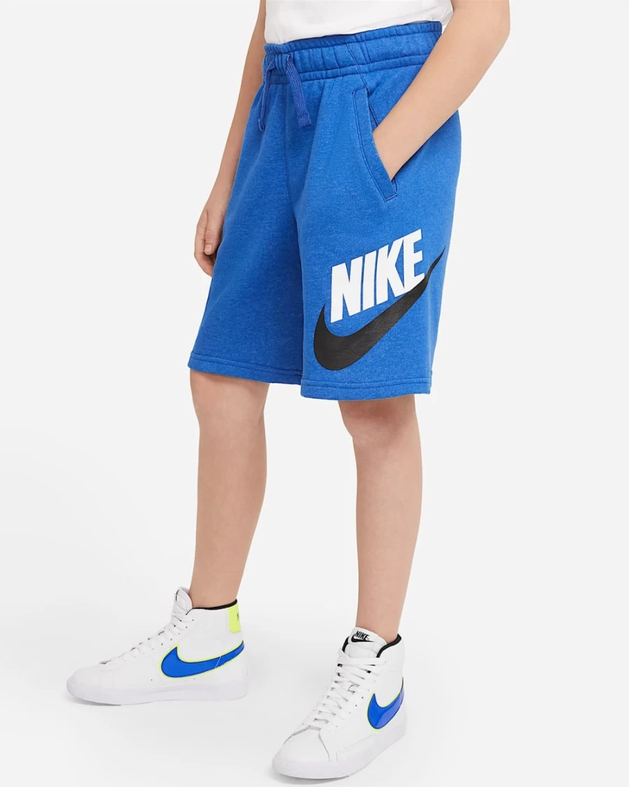 Nike Sportswear Club Fleece Big Kids' Shorts for Boys & Girls - Game Royal/Heather Comfort Fit Casual Athletic Shorts